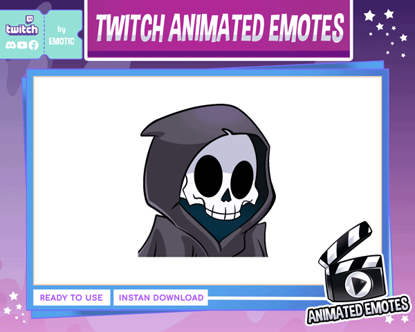 Animated emote | grim reaper love | grim reaper flying kiss | grim reaper animated | stream and discord EMOTICSTD