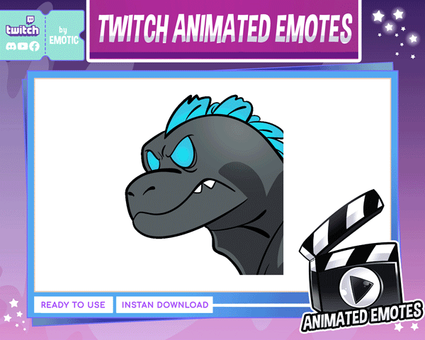 Animated emote | kaiju | twitch emot kaiju | titan emote | atomic breath | stream and game EMOTICSTD