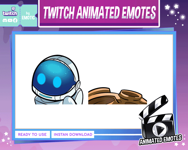 Animated Emotes | 2x Astronaut emotes | Astronaut | galaxy | spaceship | space | twitch emote | stream EMOTICSTD