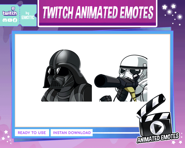 Animated emotes | Space soldier emotes | galaxy war emotes | light saber emotes | stream assets EMOTICSTD